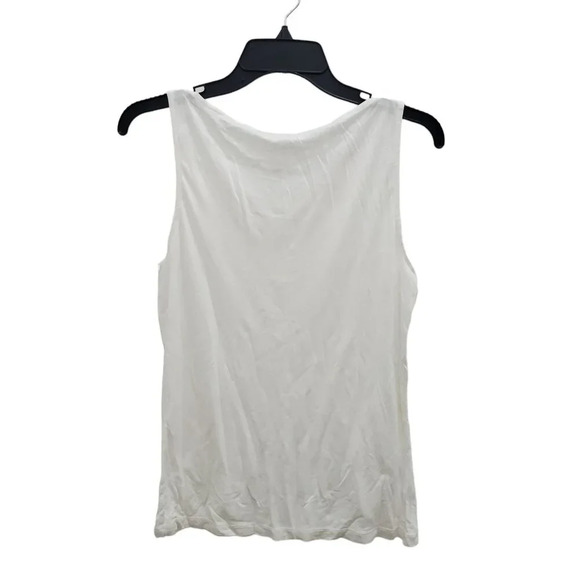 Ann Taylor LOFT Women's White Super Soft 100% Modal Crochet Neck Tank Top Size S - Picture 4 of 5